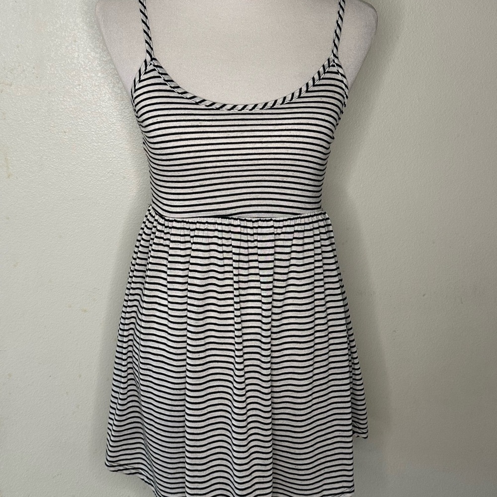 Audrey 3+1 Black and White Striped Mini Dress